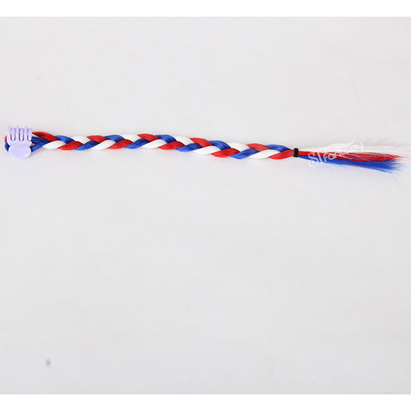 Three tone color small synthetic clip in hair braid for kids