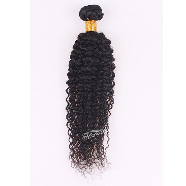 Black kinky curly non remy human hair extension for afro women