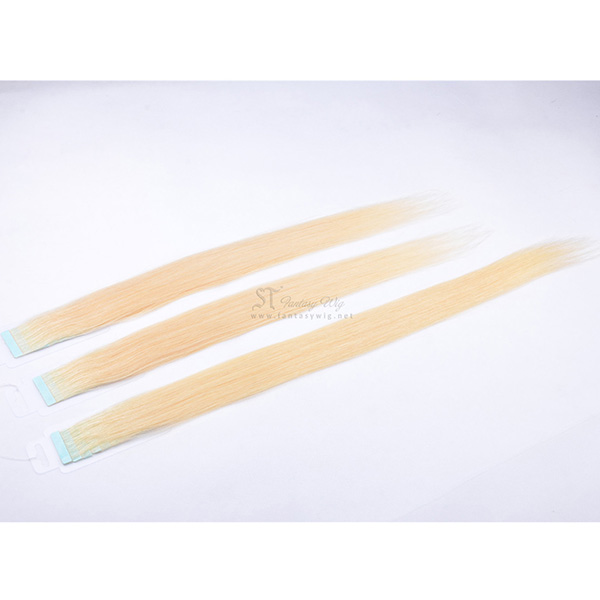 Natural straight human hair skin tape hair extension blonde color