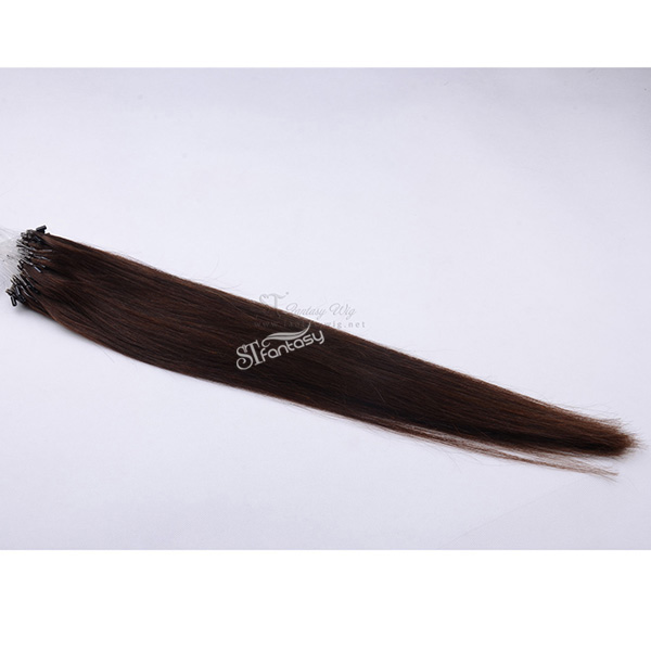 Black straight micro beads weft hair extensions