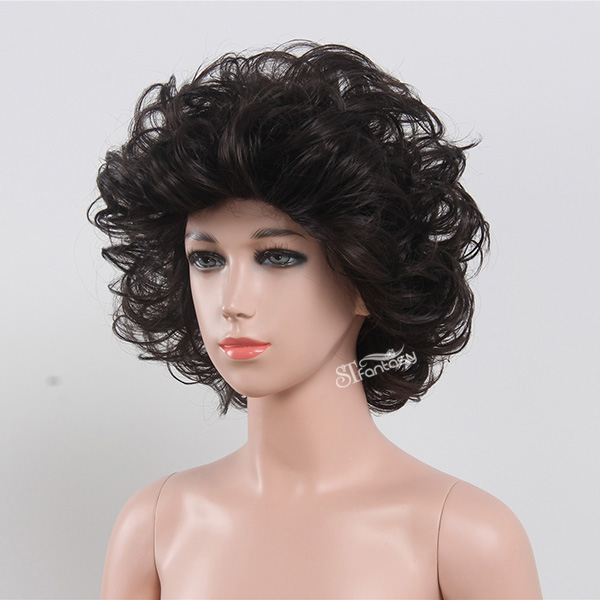ST afro short kinky curly synthetic wigs for child