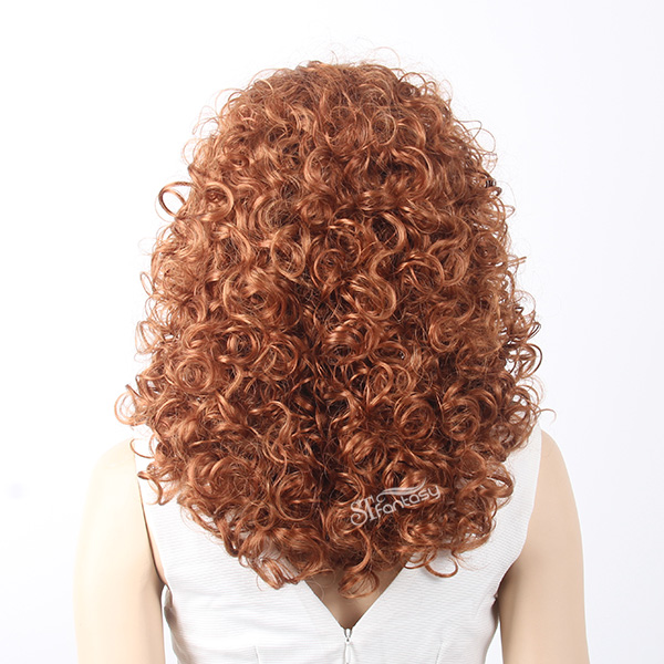22 inch golden color fluffy afro wig for american african women