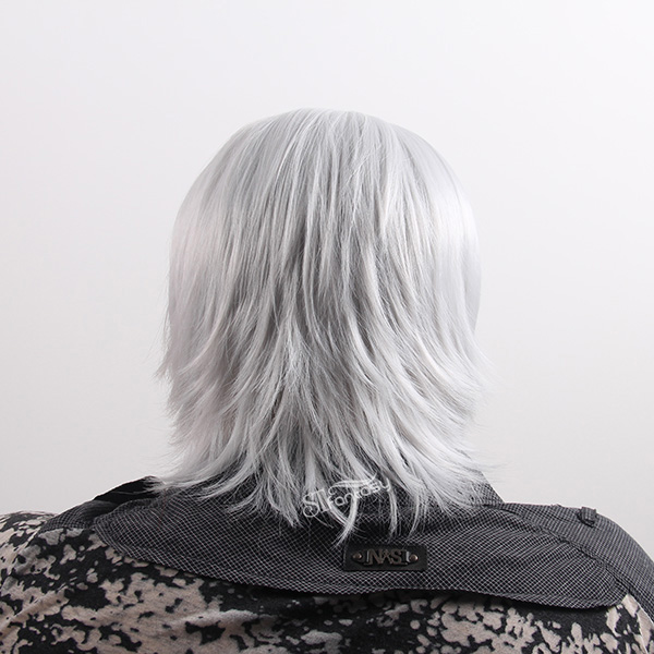 Silver grey short jepanese cosplay wig for men