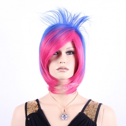 ST short colorful high temperature fiber cosplay wig anime