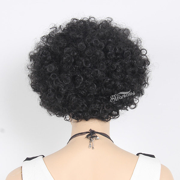 13.5 inch 1B color short curly wig for black women