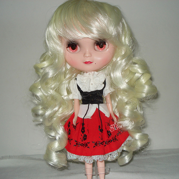 Guangzhou wig factory wholesale cute blonde curly hair bjd doll wig