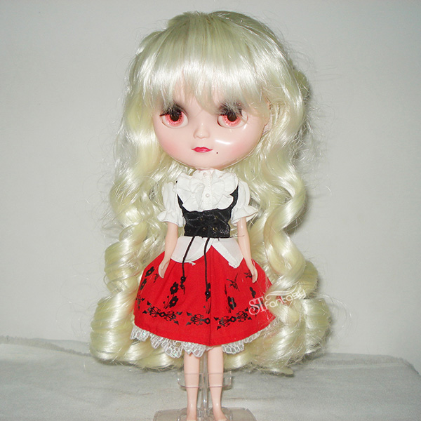 Blonde curly long hair baby doll wigs for little girls