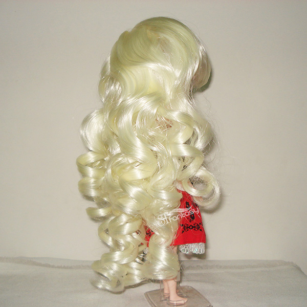 Guangzhou wig factory wholesale cute blonde curly hair bjd doll wig