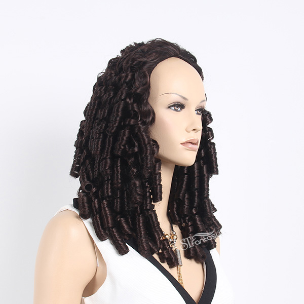 Guangzhou factory wholesale 25" kinky curly synthetic hair half wig