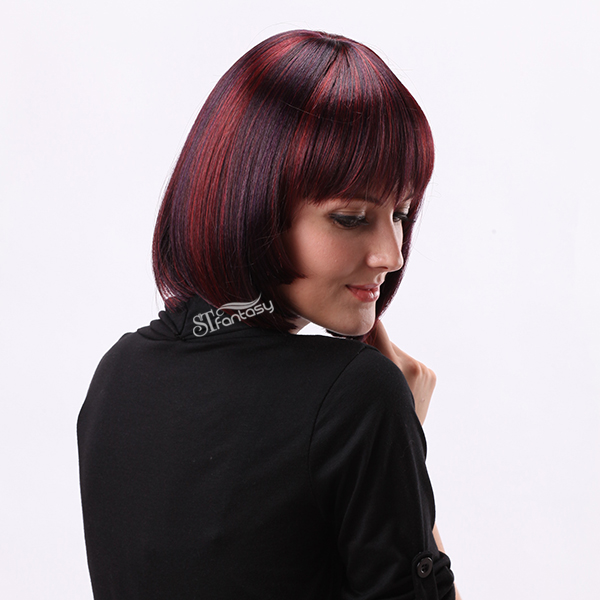 13" short bob wigs synthetic flame resistant wigs