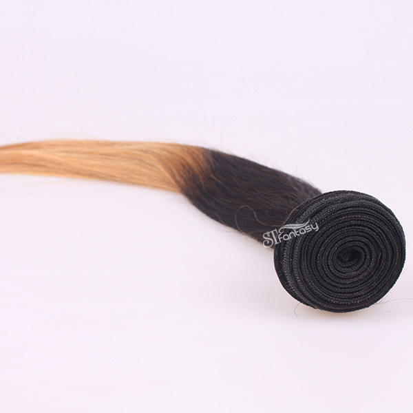Ombre straight brazillian human hair weft