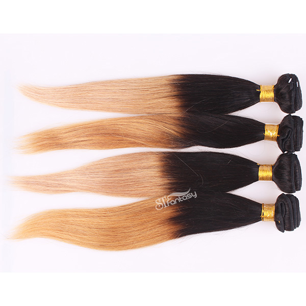 Ombre straight brazillian human hair weft