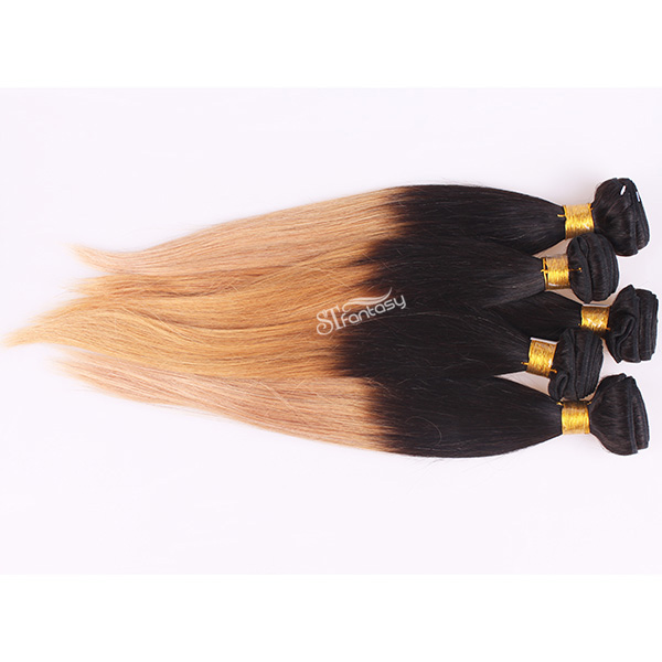 Ombre straight brazillian human hair weft