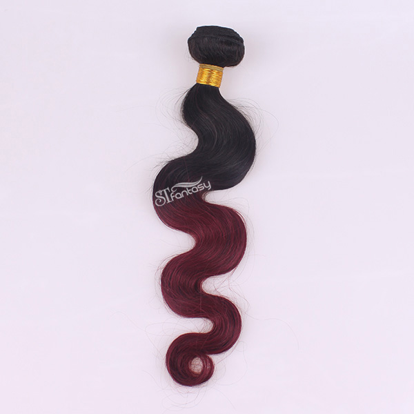 1B omber 99j curly human hair weaving seal in hair extension