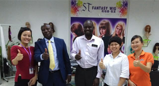 Uganda customers are welcome to visit the factory - China wig manufacturer