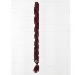 Long synthetic hair african braided wig red color