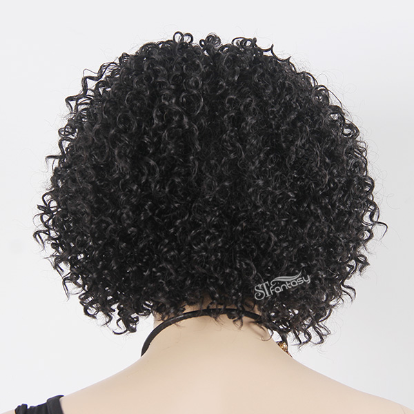 14" Short kinky curly afro wig for black women