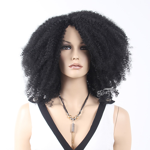 ST 2016 hot sale 18" fluffy synthetic hair afro wig for women