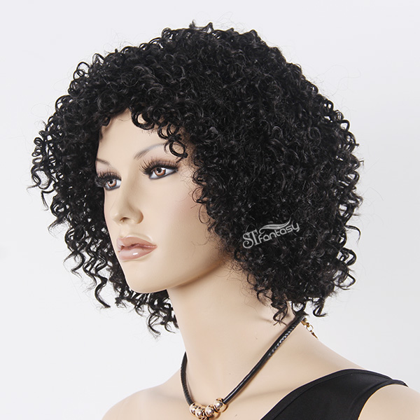 14" Short kinky curly afro wig for black women