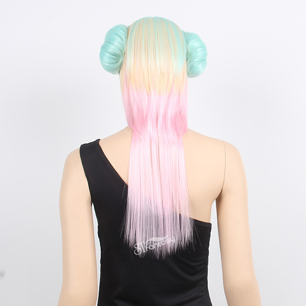ST wholesale sailor moon cosplay wig with wrap around synthetic hair ponytail