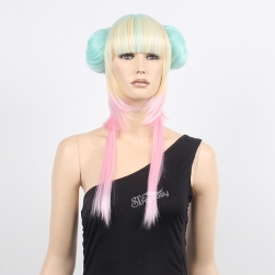 ST wholesale sailor moon cosplay wig with wrap around synthetic hair ponytail