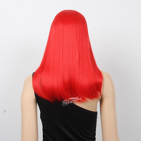 20" high temperature fiber red wig with inward facing curl for sexy women