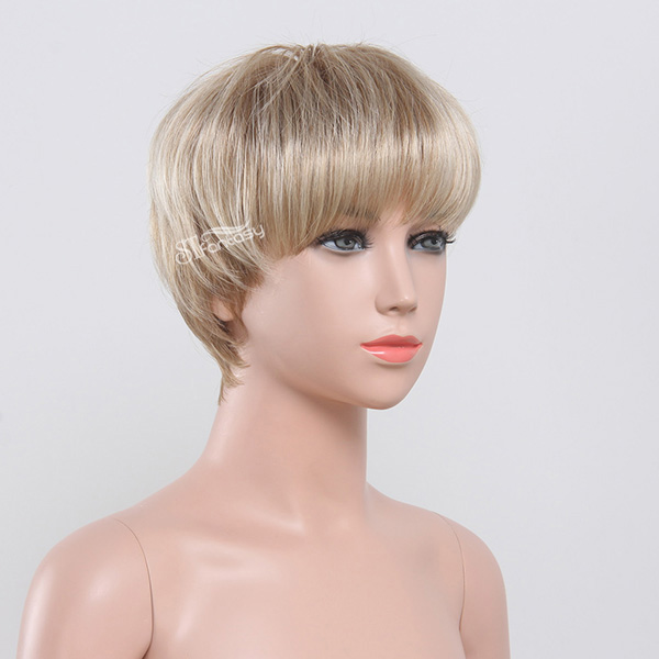 Blonde hair short wig for white children wholesale price