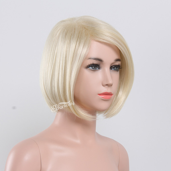 12" side part synthetic hair blonde wig for kids