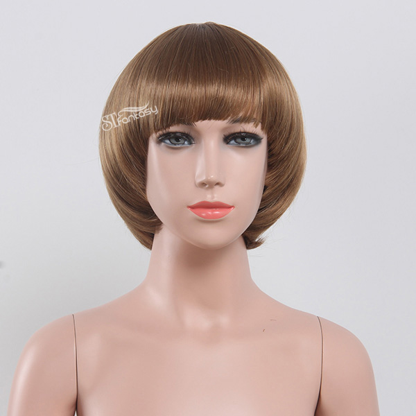 ST 2016 hot sale golden hair mushroom hair style cute wig for kids