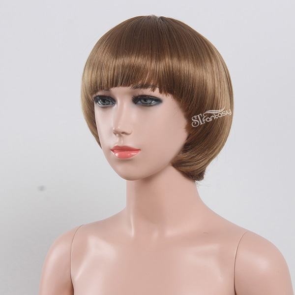 ST 2016 hot sale golden hair mushroom hair style cute wig for kids