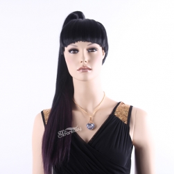 Straight black synthetic hair special style mannequin wig for shopping window