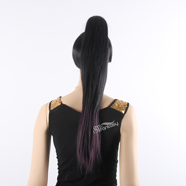 Straight black synthetic hair special style mannequin wig for shopping window