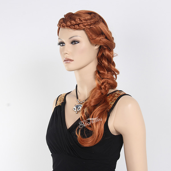 European american style golden hair mannequin braiding wig with synthetic hair