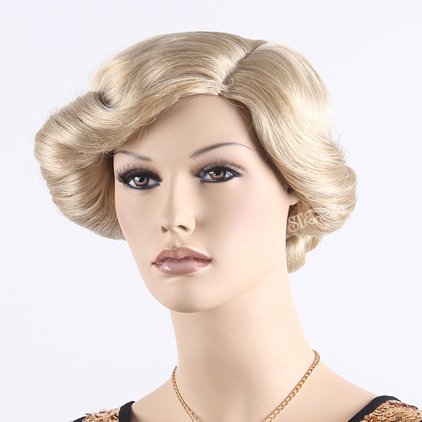 ST new style synthetic hair retro style mannequin wig for white women