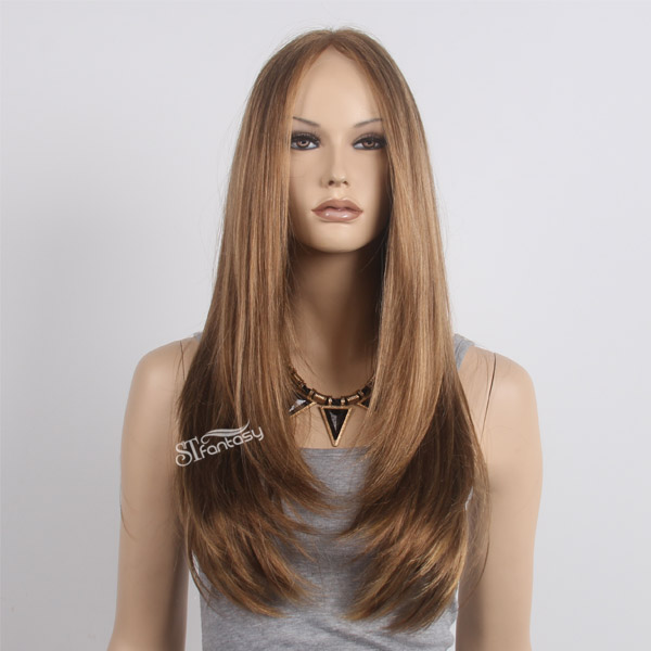 Chinese best lace frontal wigs used synthetic fiber and swiss lace