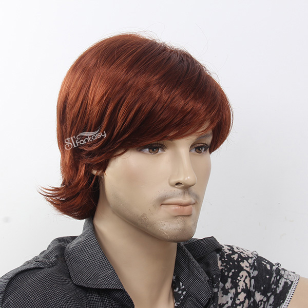 China wholesale 8" curly short synthetic hair man