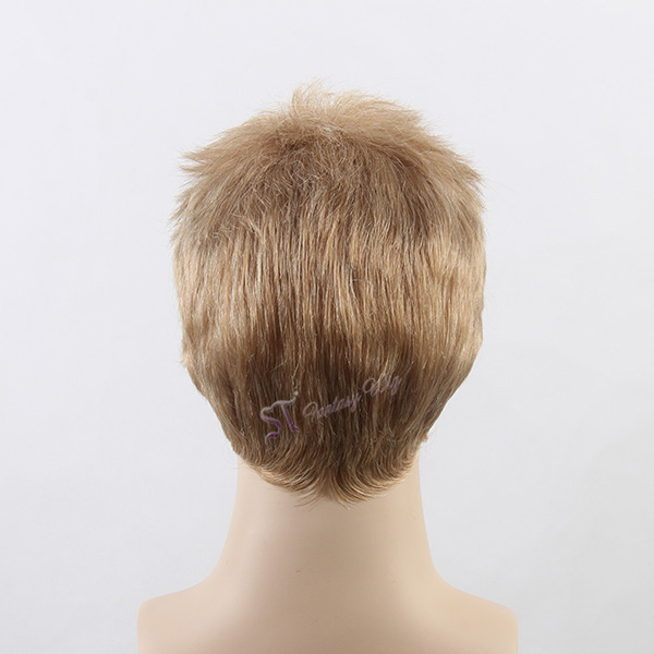 ST wholesale short blonde synthetic hair wig for white men