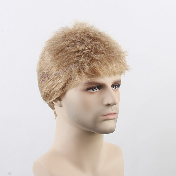 ST wholesale short blonde synthetic hair wig for white men