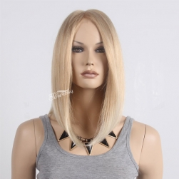 17" Short bob styles blonde wigs synthetic lace wigs for European