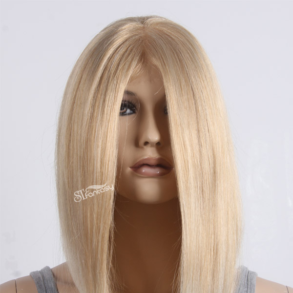 17" Short bob styles blonde wigs synthetic lace wigs for European