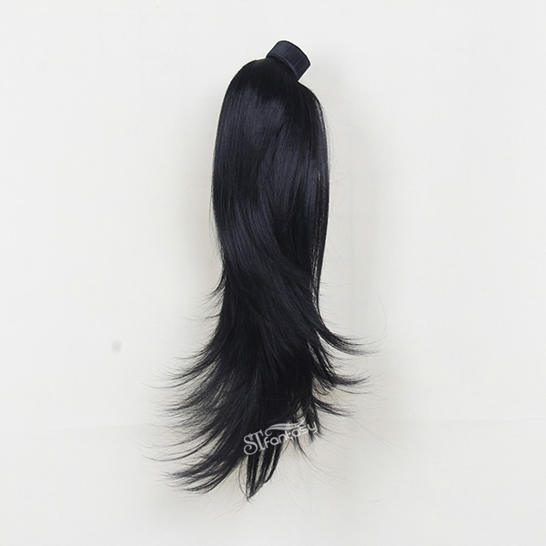 China ponytails supplier wholesale 55cm black synthetic hair ponytiail with natural wave