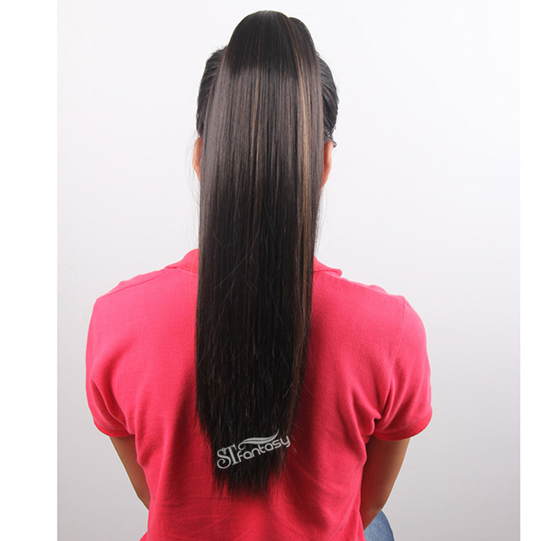China ponytail manufacturer wholesale silky straight long hair extension ponytail