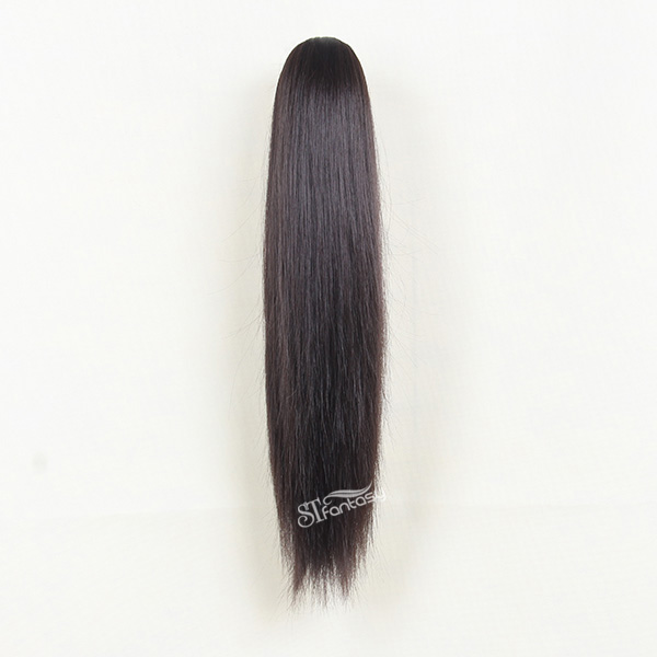Guangzhou ponytail supplier wholesale 50cm long straight claw in ponytail with synthetic fiber