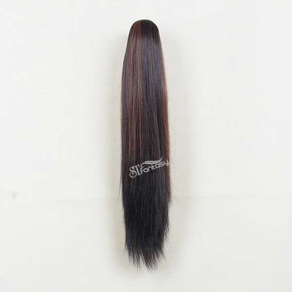 China synthetic hair ponytail manufacturer wholesale 60cm straight hair ponytail with highlight