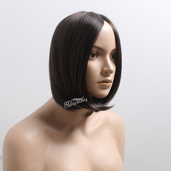 China synthetic hair toupee supplier wholesale straight black toupee for man or women