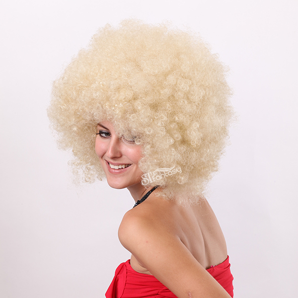 Afro style kinky curly african amrican wig companies professional synthetic fake wig making supplier