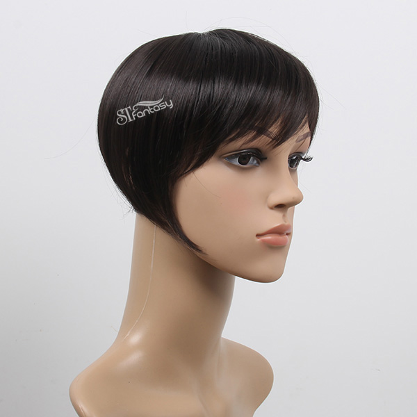 China toupee hair factory wholesale short straight synthetic hair toupee