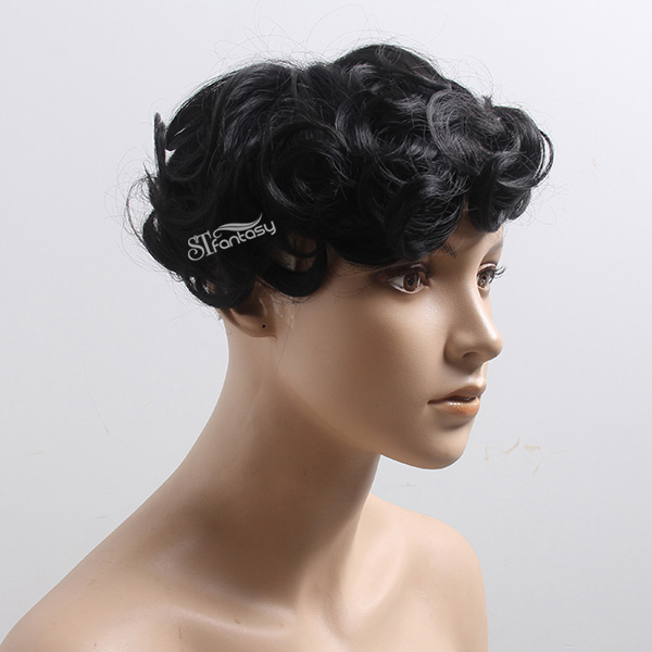 China wig supplier wholesale short curly synthetic hair toupee for man
