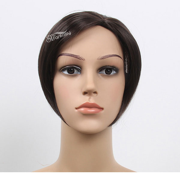 Guangzhou toupee factory wholesale short straight synthetic hair toupee