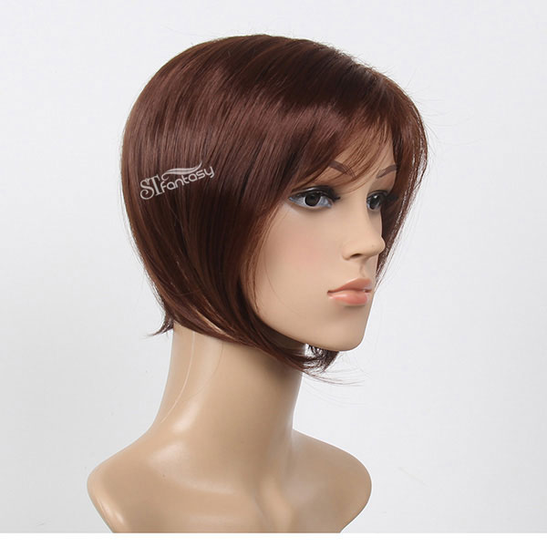 2016 ST HOT sale toupee product short style brown straight synthetic hair toupee